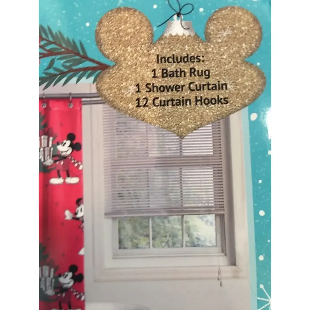 Disney❤️Christmas 14 Pieces Curtain & Bath Rug Set